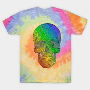 Stained glass skull - rainbow version T-Shirt